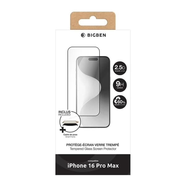 Skärmskydd för iPhone 16 Pro Max i Härdat Glas 2.5D 9H BigBen Transparent
