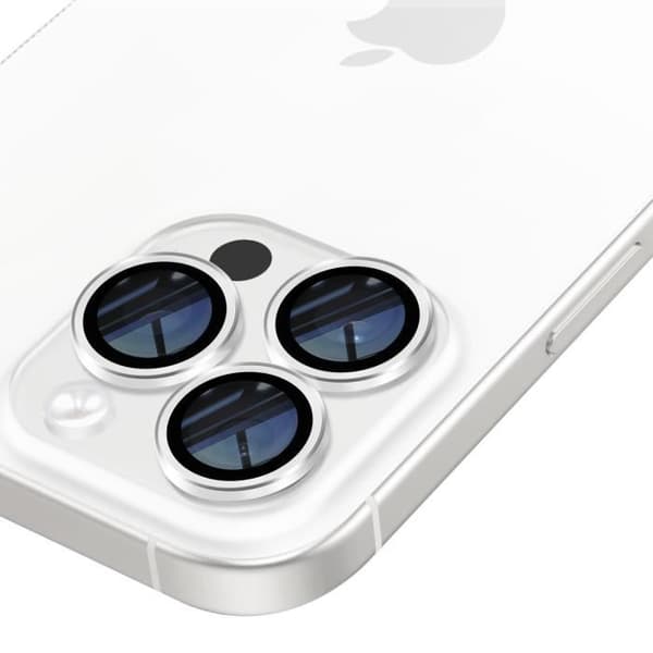 Härdat Glas Kamera för iPhone 16 Pro Hårdhet 9H Rep-resistant Silver