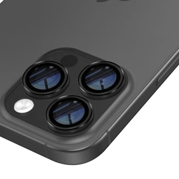 Härdat Glas Kamera för iPhone 16 Pro Max Hårdhet 9H Rep-Resistant Svart