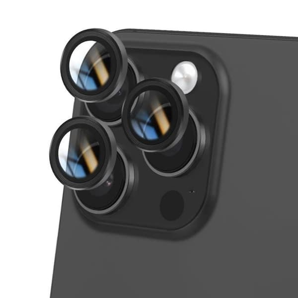 Härdat Glas Kamera för iPhone 16 Pro Max Hårdhet 9H Rep-Resistant Svart