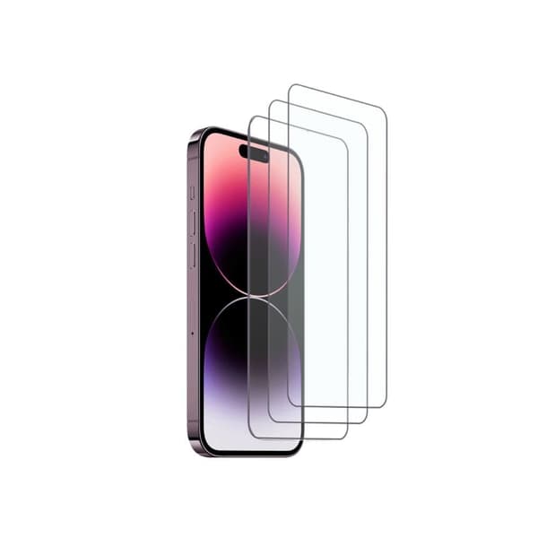 3-pack iPhone 15 Pro - Skärmskydd Härdat glas - Transparent