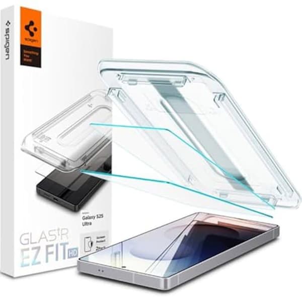 Skärmskydd - SPIGEN - Galaxy S25 Ultra - 2-pack - Härdat glas - Repbeständig