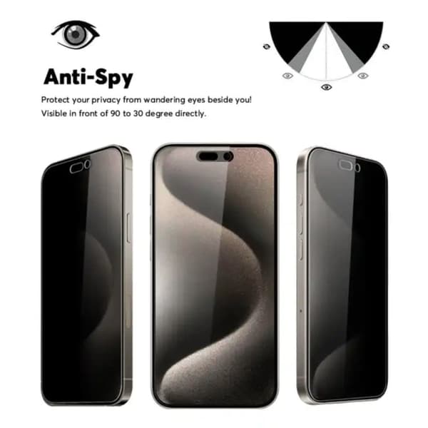 3-Pack iPhone 16 - Skärmskydd Privacy i Härdat Glas