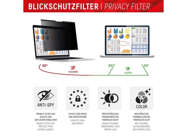 DISPLEX PRIVACY SAFE Blickschutzfilter für Laptop/ Notebook 14 (16:10)