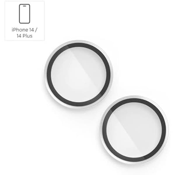 Hama "Lens Protect 2x Skydd för Kamera för iPhone 14/14 Plus - 9H Härdat Glas, Enkel & Snabb Installation, Fotokvalitet
