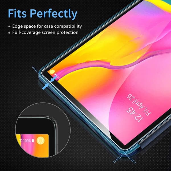 HD Transparent härdat glas för Samsung Galaxy Tab A 10.1 (2019), Hyper Responsive Touch Screen Protector, Anti-Fingerprint