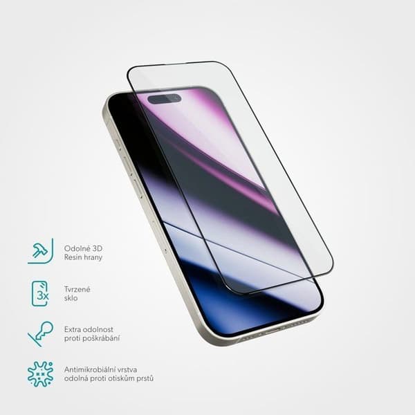 Skyddsglas Epico ImpactBuffer 3D med installationsram för iPhone 16 Pro Max