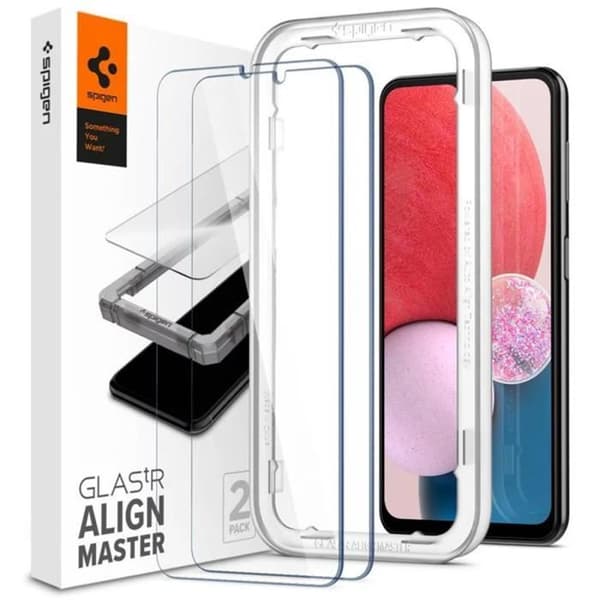 Skydd av härdat glas - SPIGEN - AlignMaster Cover - Kompatibel med Samsung Galaxy A13 - 9H - 2 Pack