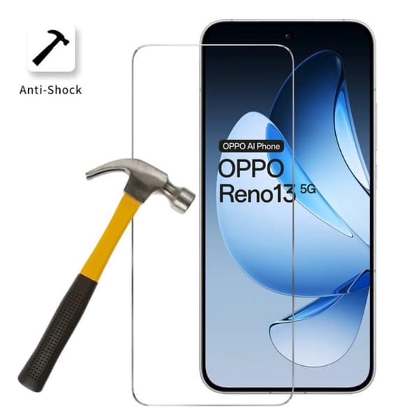 Härdat Glas - Phonillico® - Oppo Reno 13 5G - Pack med 2 - Repellerande mot repor - Transparent