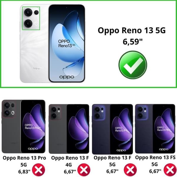 Härdat Glas - Phonillico® - Oppo Reno 13 5G - Pack med 2 - Repellerande mot repor - Transparent