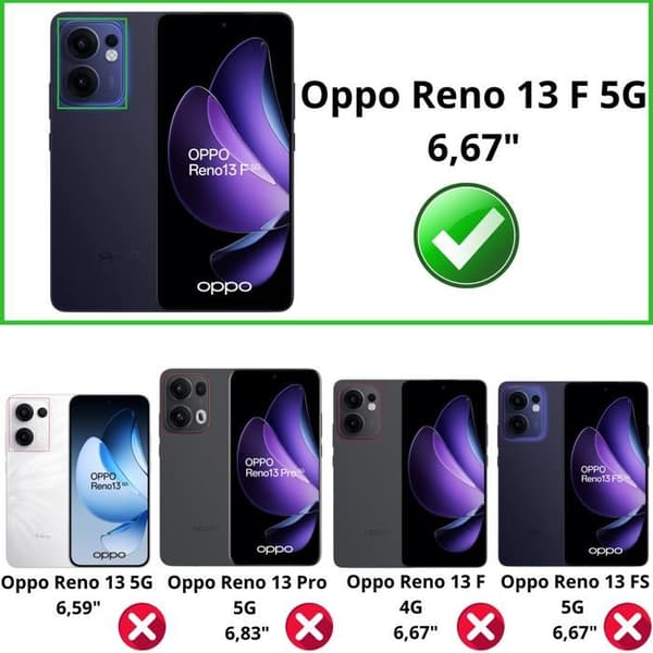 Härdat glas - Phonillico® - Oppo Reno 13 F 5G - Pack om 4 - Repningsbeständig - Skärmskydd