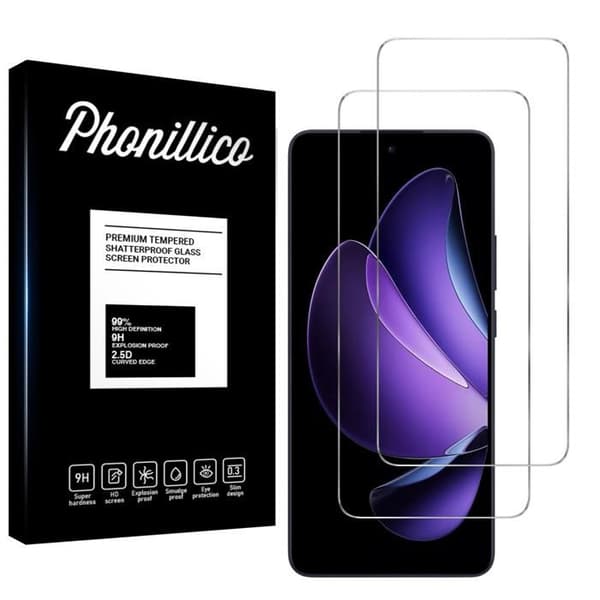 Härdat Glas - Phonillico® - Oppo Reno 13 F 5G - Förpackning med 2 - Repfria - Skärm skydd