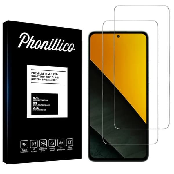 Härdat Glas - Phonillico® - Xiaomi Poco M7 Pro 5G - Paket med 2 - Reptålig - Transparent