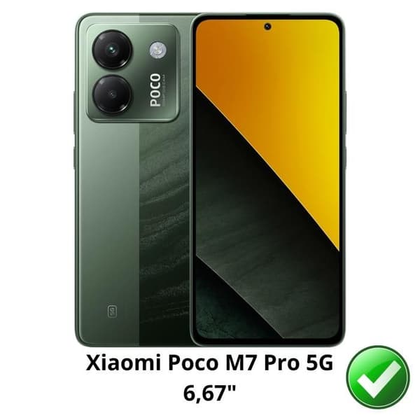 Härdat Glas - Phonillico® - Xiaomi Poco M7 Pro 5G - Paket med 4 - Repbeständig - Skärmskydd