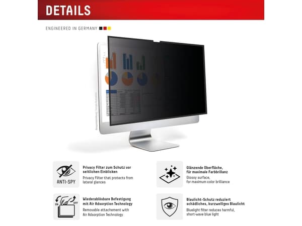 DISPLEX PRIVACY SAFE -yksityisyyssuodatin Apple iMac 24"" M1 (2021)/ M3 (2023)/ M4 (2024) -malliin M1 (2021)/ M3 (2023)/ M4 (2024)