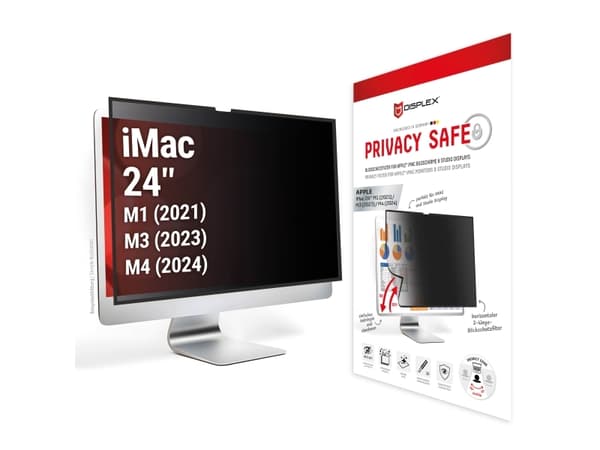 DISPLEX PRIVACY SAFE -yksityisyyssuodatin Apple iMac 24"" M1 (2021)/ M3 (2023)/ M4 (2024) -malliin M1 (2021)/ M3 (2023)/ M4 (2024)