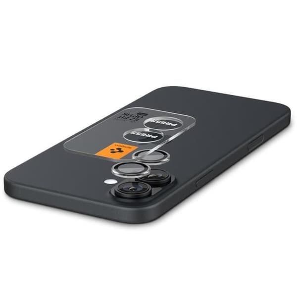 Pack Spigen Optik Pro GLAS.TR EZ Fit Kamera Skydd 2 Linsskydd för iPhone 16 / 16 Plus (2 st) (Transparent)