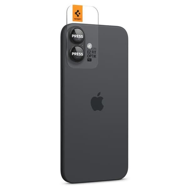 Pack Spigen Optik Pro GLAS.TR EZ Fit Kameraskydd 2 Linsskydd för iPhone 16 / 16 Plus (2 st) (Svart)