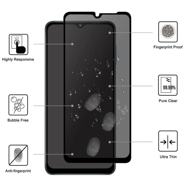 SKALO Samsung A26 Privacy Hærdet Glas Skærmbeskyttelse - Sort