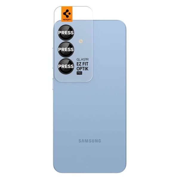 Pack Spigen Optik Pro GLAS.TR EZ Fit Kamera Protector 2Lins Protector för Samsung Galaxy S25 (2 st) (Svart)