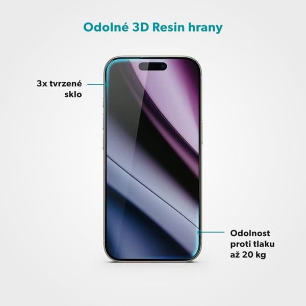 Skyddsglas Epico AntiBlue 3D med installationsram iPhone 15/16