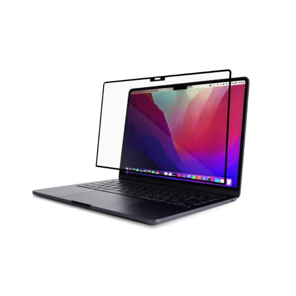 Moshi iVisor AG - Mat skærmbeskytter til MacBook Air 13,6" M3 (2024) / M2 (2022) (sort/klar/mat)
