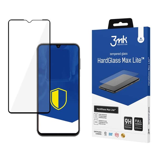 3mk HardGlass Max Lite - Hærdet glas til Samsung Galaxy A14 (sort)