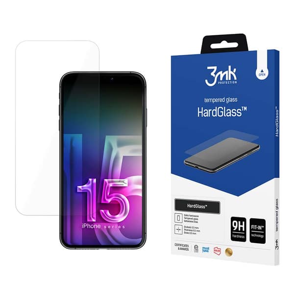 3mk HardGlass - Hærdet glas til iPhone 15 Pro