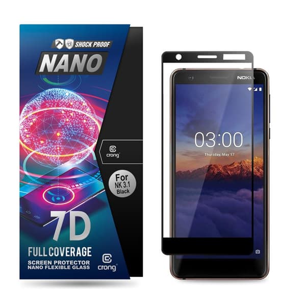 Crong 7D Nano fleksibelt glas – fulddækkende hybrid skærmbeskytter 9H Nokia 3.1
