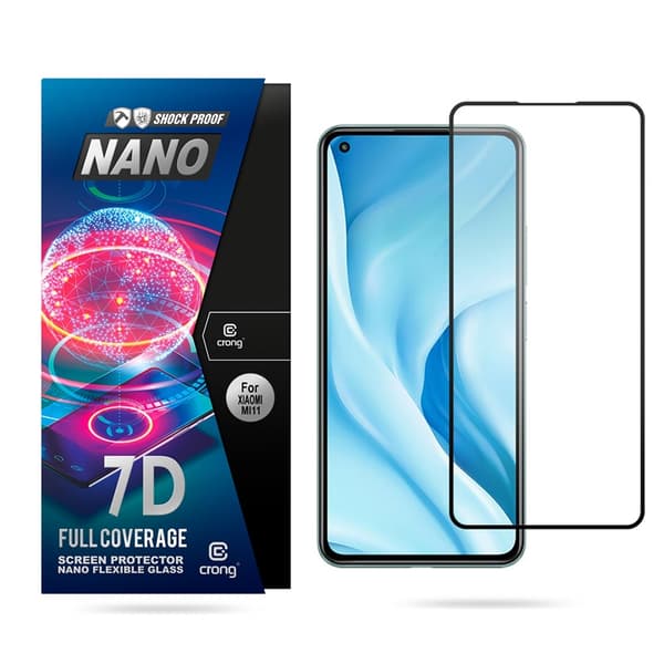 Crong7DNanoFlexibeltglas–Hybridskärmskyddmedfulltäckning9HXiaomiMi11Lite5G
