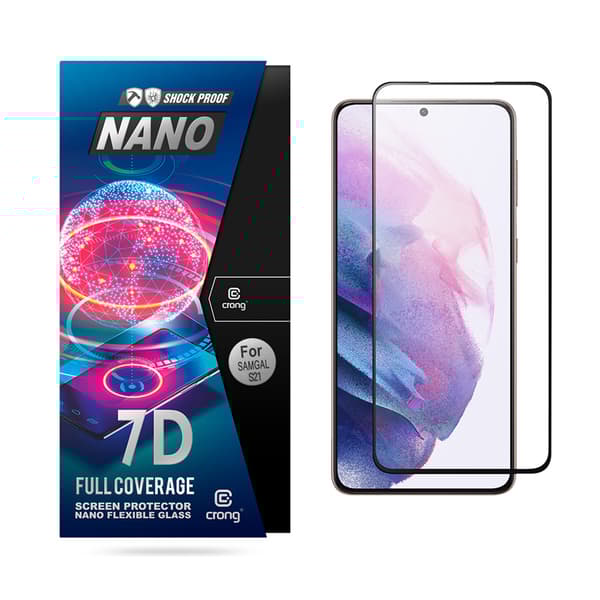 Crong7DNanoFlexibeltglas–Fulltäckandehybridskärmskydd9HSamsungGalaxyS21