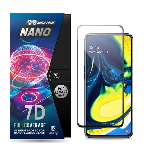Crong7DNanoFlexibeltglas–Fulltäckandehybridskärmskydd9HSamsungGalaxyA80/A90