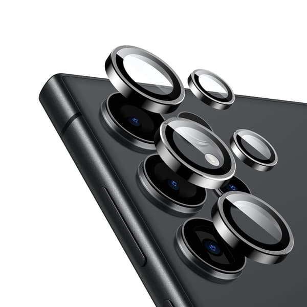 Crong Lens Ring - Hærdet glas til kameralinsen Samsung Galaxy S24 Ultra (sort)