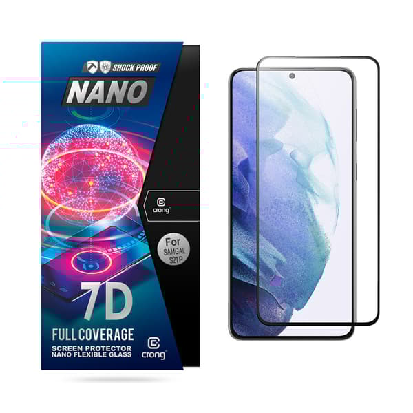 Crong7DNanoFlexibeltglas–Hybridskärmskyddmedfulltäckning9HSamsungGalaxyS21+