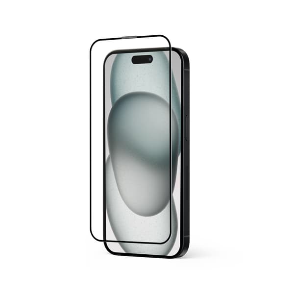 Crong Anti-Bacterial 3D Armor Glass - 9H fuldskærms hærdet glas til iPhone 15 skærm + installationsramme