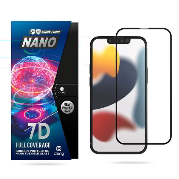 Crong 7D Nano fleksibelt glas – fuld dækning hybrid skærmbeskytter 9H iPhone 5.4 iPhone 13 mini