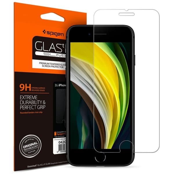 Spigen Alm Glass FC - Hærdet glas iPhone SE (2022/2020) / 8/7 (sort)