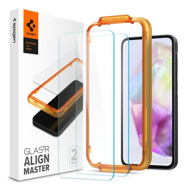 Spigen Alm Glas.TR 2-Pack - Hærdet glas til Samsung Galaxy A35 5G (gennemsigtig)