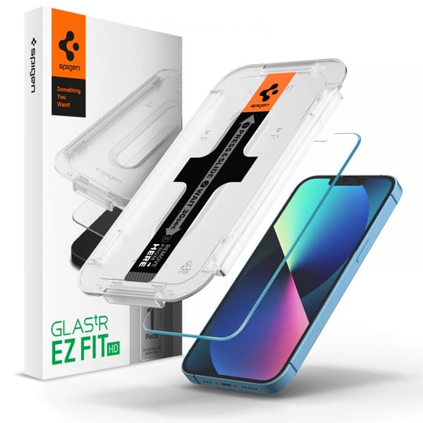 Spigen Glas.TR EZ Fit - Hærdet glas Apple iPhone 14 / iPhone 13 / iPhone 13 Pro (Klar)