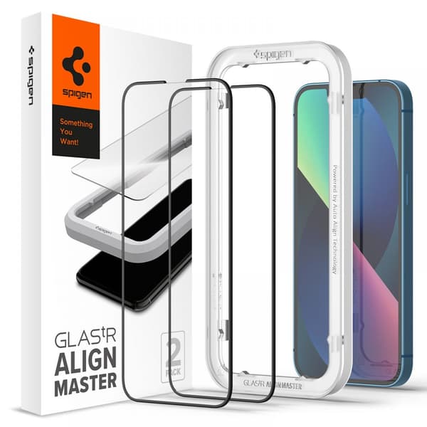SpigenAlmGlassFC2-Pack-HærdetglasiPhone14/iPhone13/iPhone13Pro2stk(sort)
