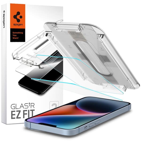 Spigen GLAS.TR EZ FIT 2-Pack - Hærdet glas til iPhone 14 / iPhone 13 Pro / iPhone 13 2 stk.