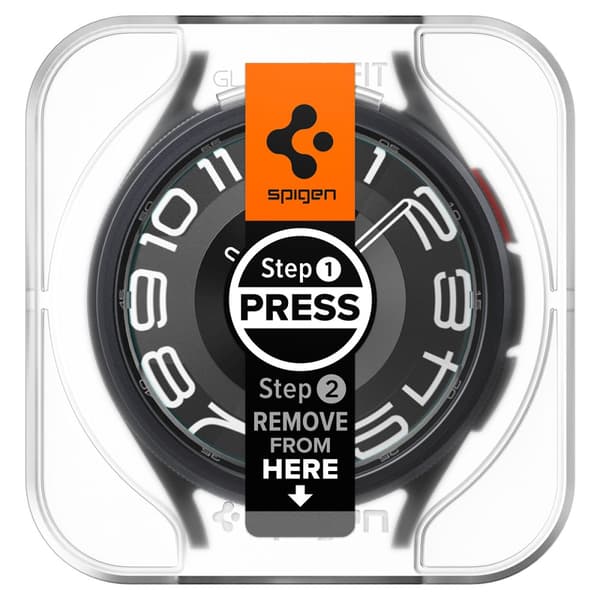 Spigen GLAS.TR EZ FIT 2-Pack - Hærdet glas til Samsung Galaxy Watch 6 Classic 43 mm (2 stk)