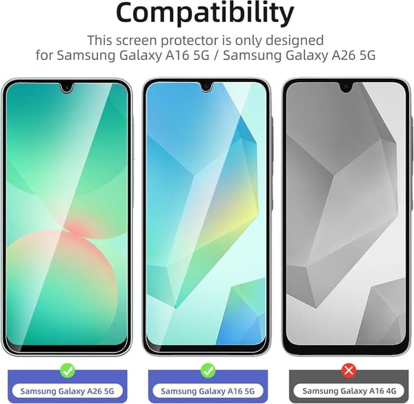 1-Pakning Skjermbeskytter i Herdet Glass til Samsung A26