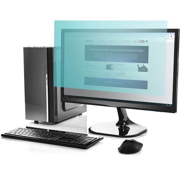 Qoltec blåt lysfilter 23" | 16:9 | Øjenpleje | Antirefleks | Mat | pr. skærm