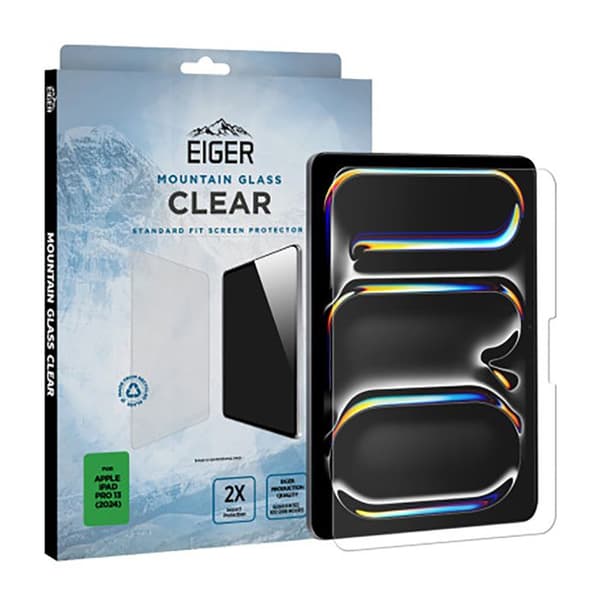 Härdat glas 2.5D för iPad Pro 13" 2024/2025 Premium Asahi Ultra Resistans Eiger Transparent