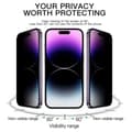 Pikkukuva 2 / 3: 2-Pakkaus iPhone 13 / iPhone 13 Pro / iPhone 14 - Karkaistu Lasi Näytönsuoja Yksityisyys