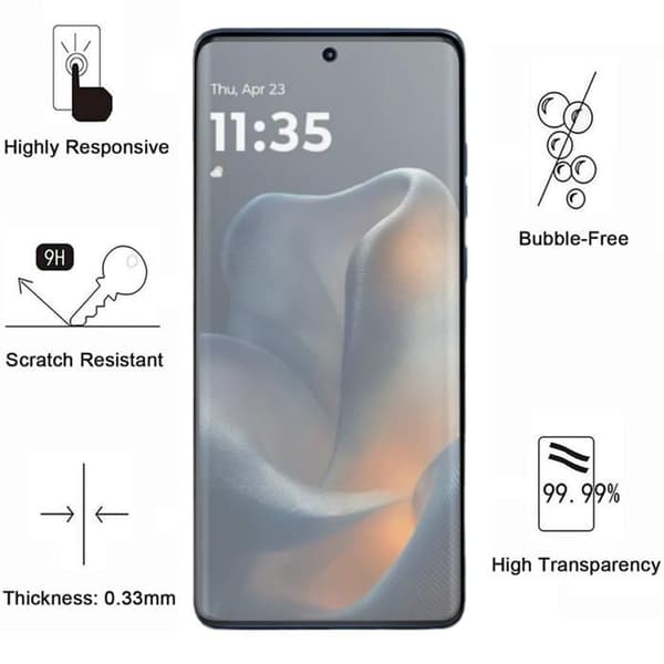 Härdat glas - Phonillico® - Motorola Edge 60/60s/60 Pro/Fusion - Paket 2 - Repellerande för repor - Transparent