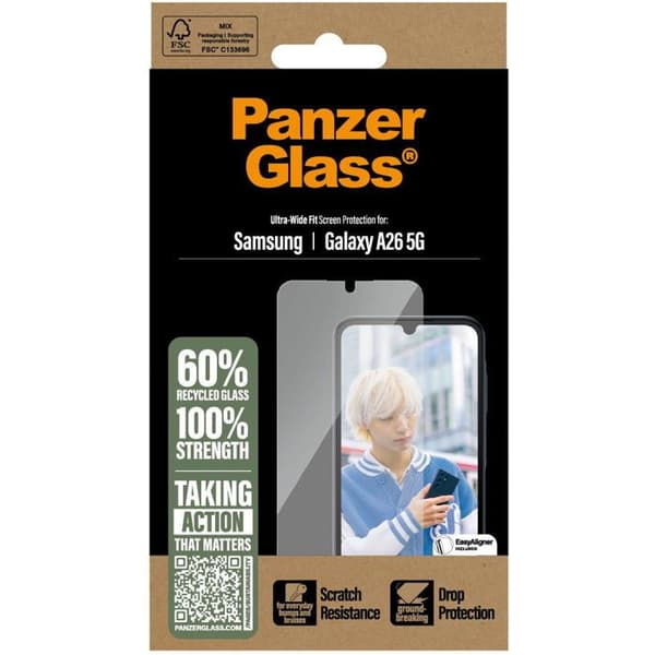 PanzerGlass Samsung Galaxy A26 5G med installationsram