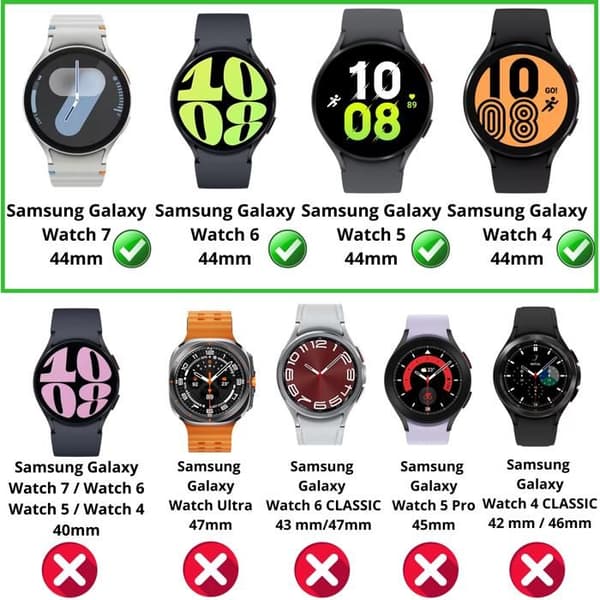 Vitt glas i härdat glas för Samsung Galaxy Watch 7 44mm [Förpackning med 2] Skyddande skärmfilm för klocka Phonillico