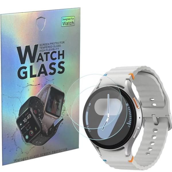 Vitt glas i härdat glas för Samsung Galaxy Watch 7 44mm [Förpackning med 2] Skyddande skärmfilm för klocka Phonillico